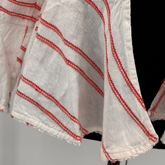 Tommy Bahama Linen Jacket Womens NEW M Marcella Stripe Bell Sleeve Pink‎ - Picture 5 of 7